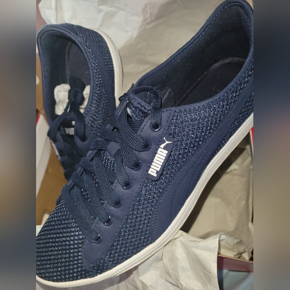 Puma Vikky Mesh FM Sneakers - Peacoat & Puma White, Sz: 11 - Picture 2 of 5